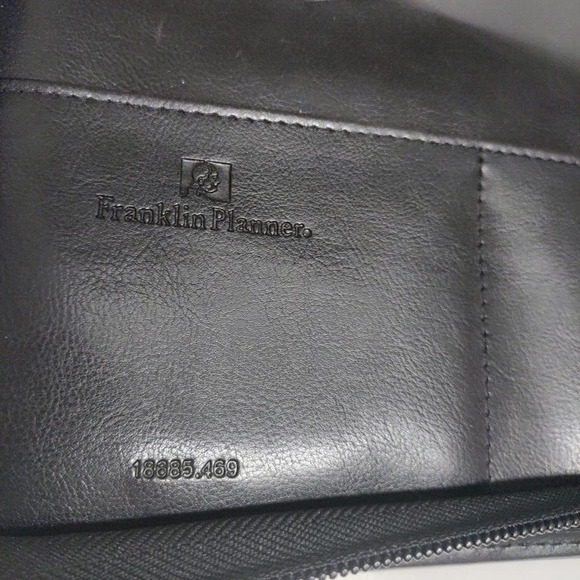 Franklin Planner Leather Nylon Padfolio Organizer w/Handles Black 7 Ring 13 x 11 - Picture 10 of 16